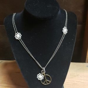 Lucky Brand Peace/Flower Necklace